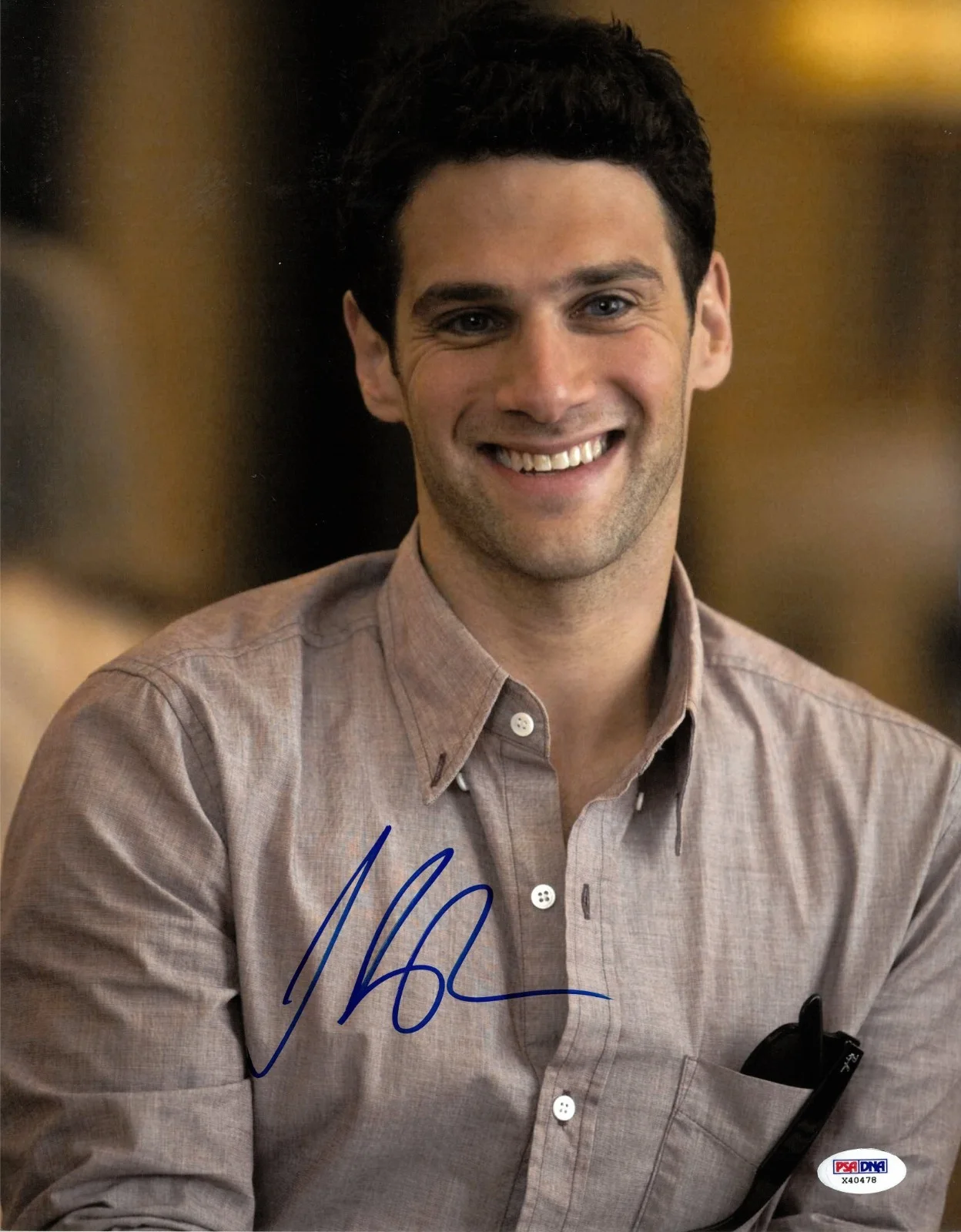 Justin Bartha — Justin Bartha Signed 11x14 Photo Autographed PSA/DNA COA National Treasure
