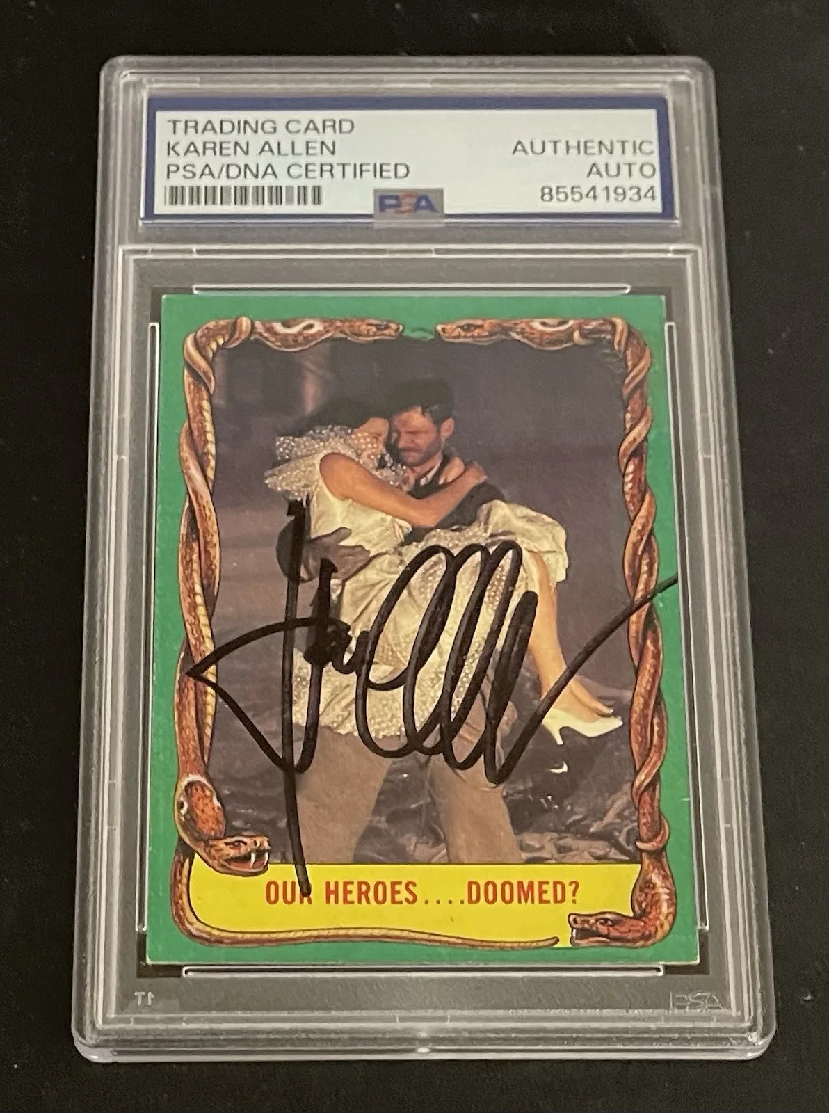 Karen Allen — Karen Allen Signed Trading Card Autographed Slabbed PSA/DNA Raiders of Lost Ark, изображение 2