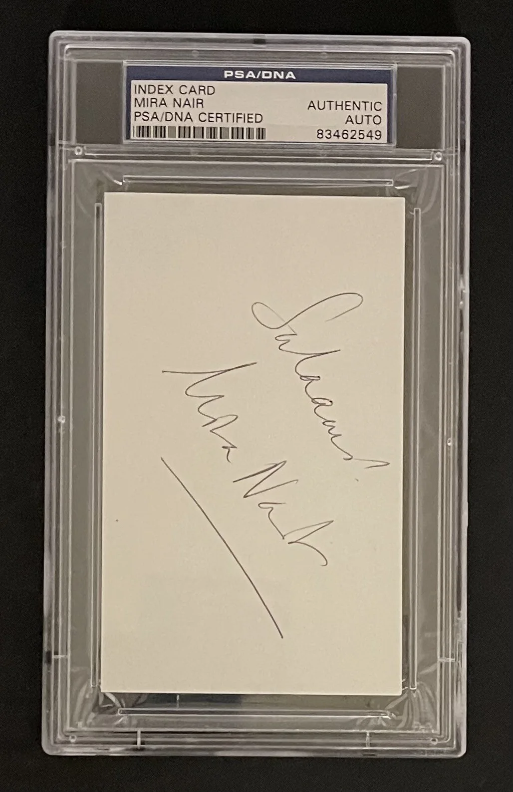 Mira Nair Salaam Bombay Signed Index Card Autographed Slabbed PSA/DNA, image 2
