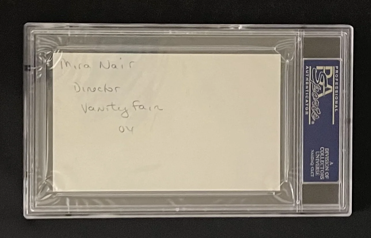 Mira Nair Salaam Bombay Signed Index Card Autographed Slabbed PSA/DNA, image 3