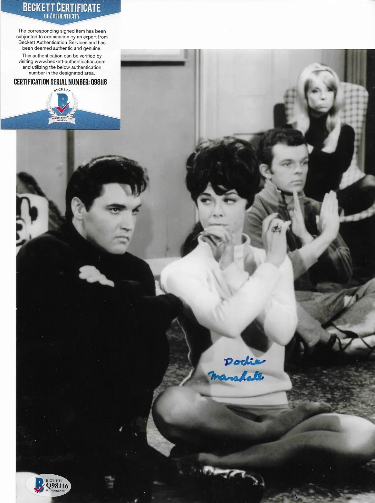 Dodie Marshall — Dodie Marshall Easy Come Easy Go BAS COA Signed 8x10 Photo Autographed 16, image 2