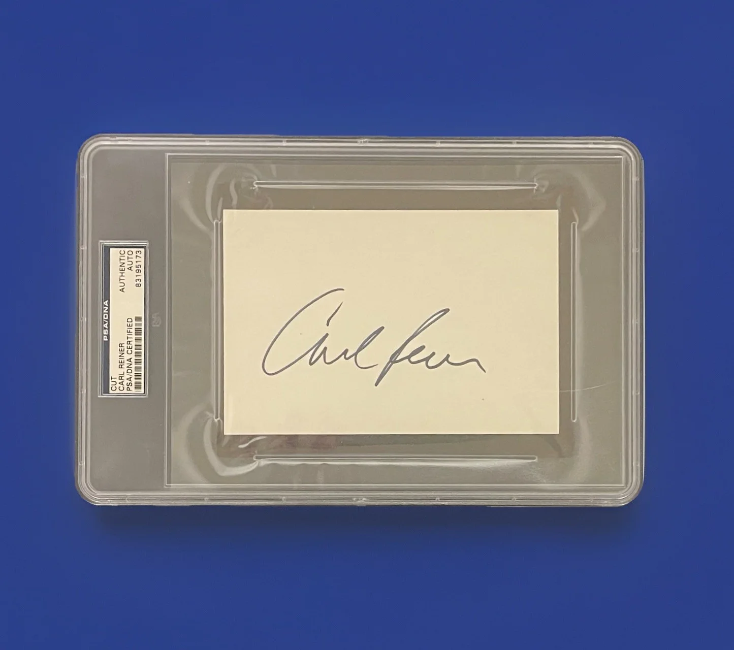 Carl Reiner — Carl Reiner Signed 4x6 Cut Autographed Slabbed PSA/DNA Oceans 11