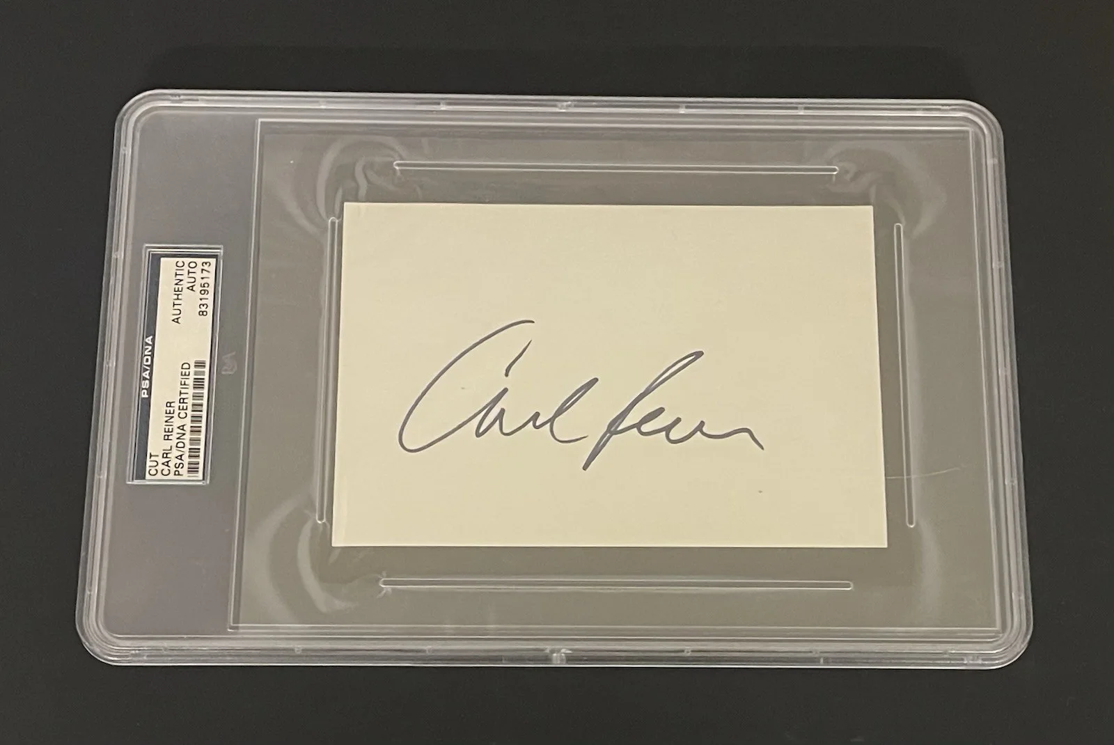 Carl Reiner — Carl Reiner Signed 4x6 Cut Autographed Slabbed PSA/DNA Oceans 11, изображение 2