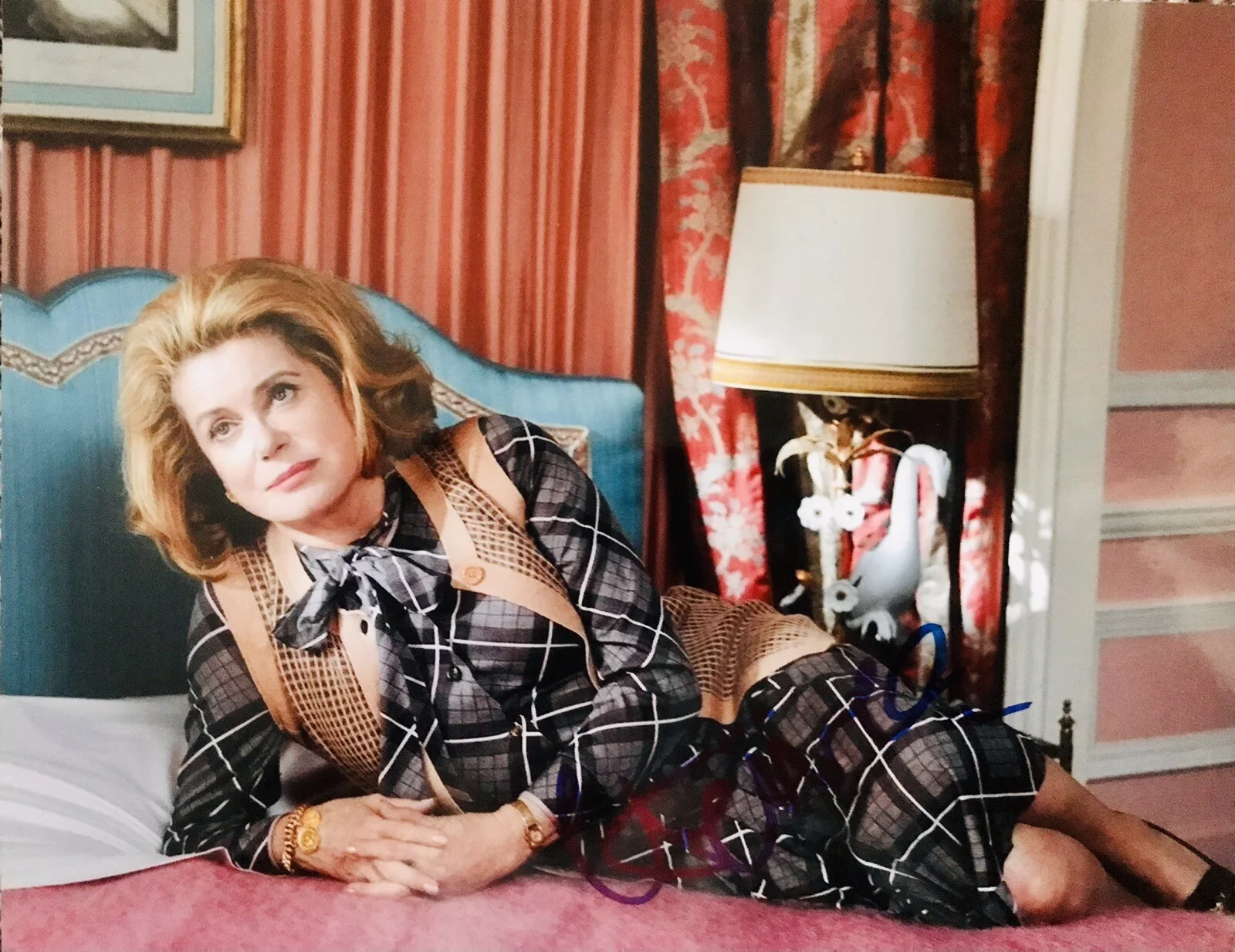 Catherine Deneuve — Catherine Deneuve signed Potiche 8x10 photo In Person. Proof