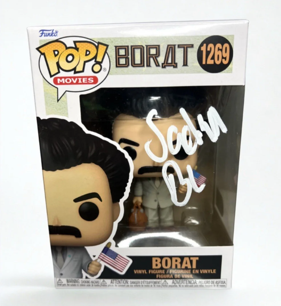 Sacha Baron Cohen — Sacha Baron Cohen Signed Borat Funko Pop SWAU COA