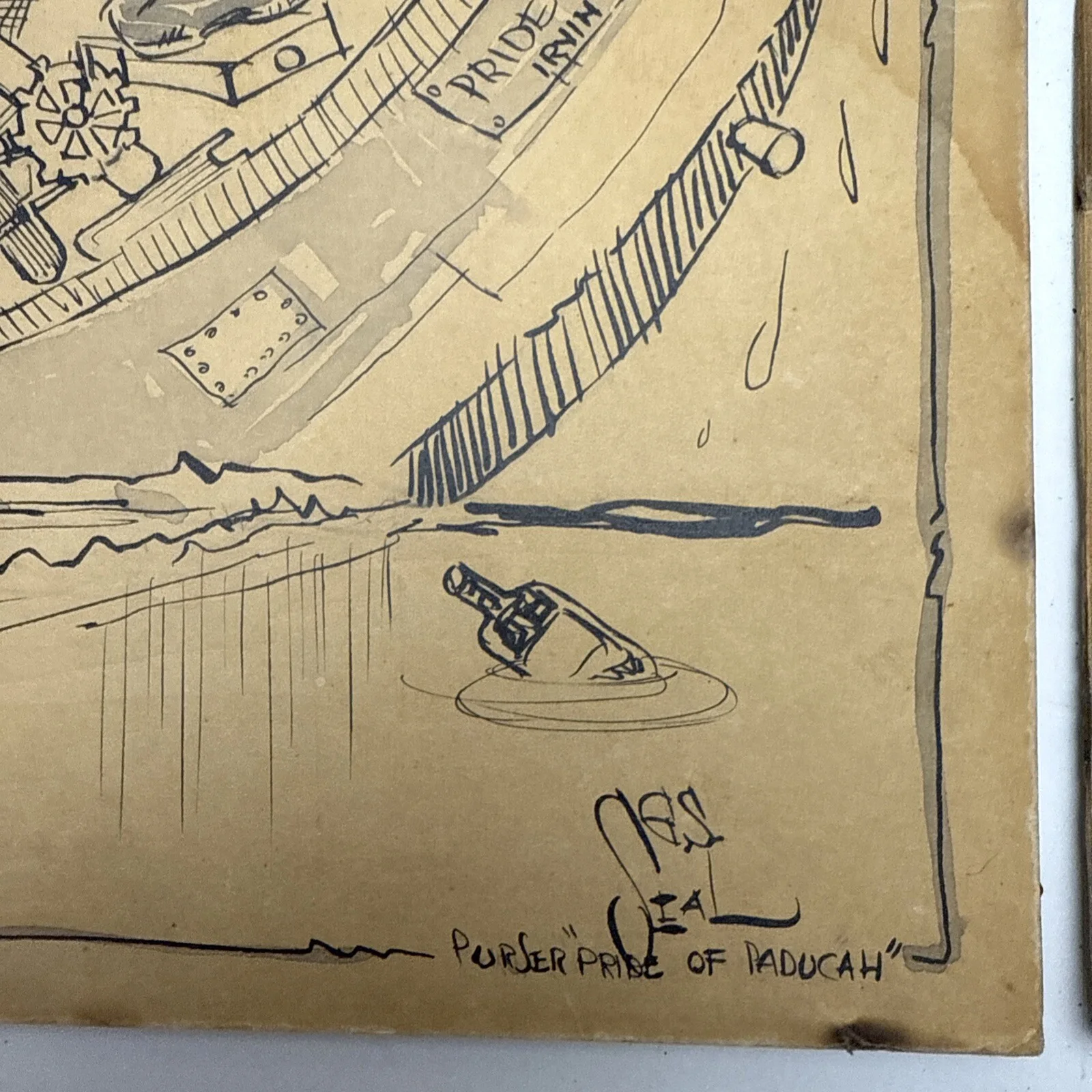Will Rogers — Will Rogers &Irvin S. Cobb Autographed Caricatures From Steamboat Round the Bend, изображение 5