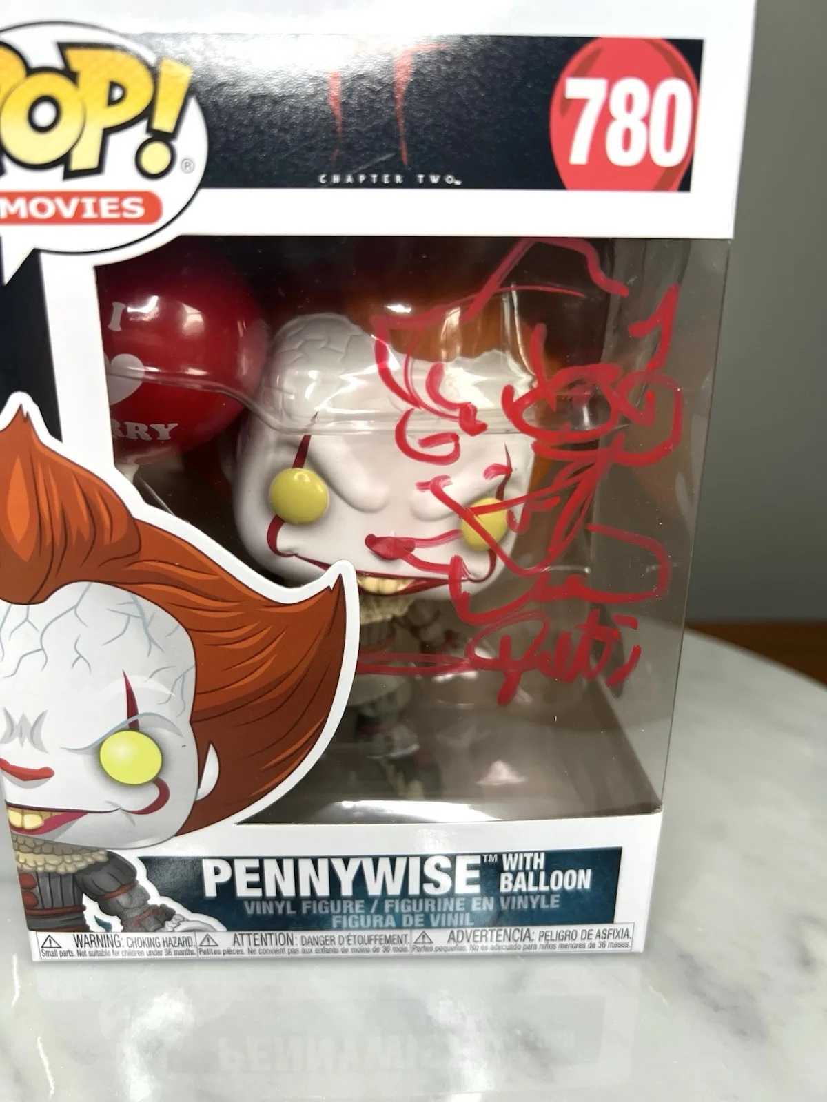 Andy Muschietti — Andy Muschietti Signed & Sketched Pennywise IT Funko Pop SWAU COA, изображение 2