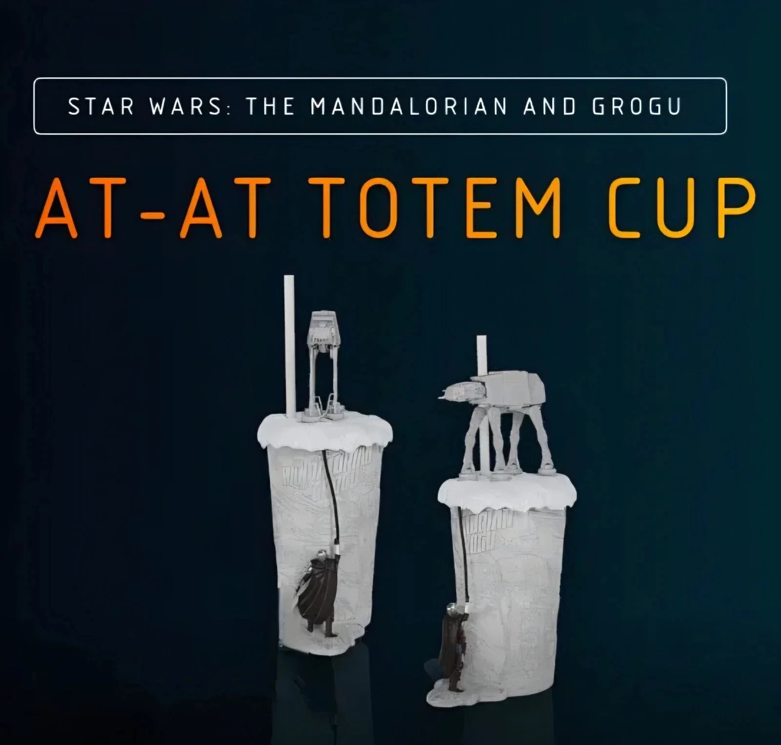New Star Wars Mandalorian & Grogu AT-AT Totem Drinks Cup *IN HAND* Vue Cinema, изображение 2