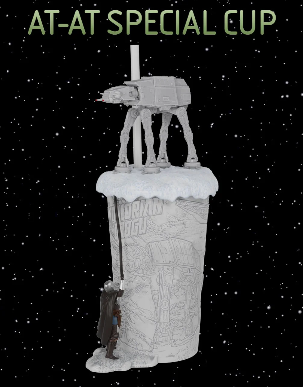 New Star Wars Mandalorian & Grogu AT-AT Totem Drinks Cup *IN HAND* Vue Cinema, изображение 3