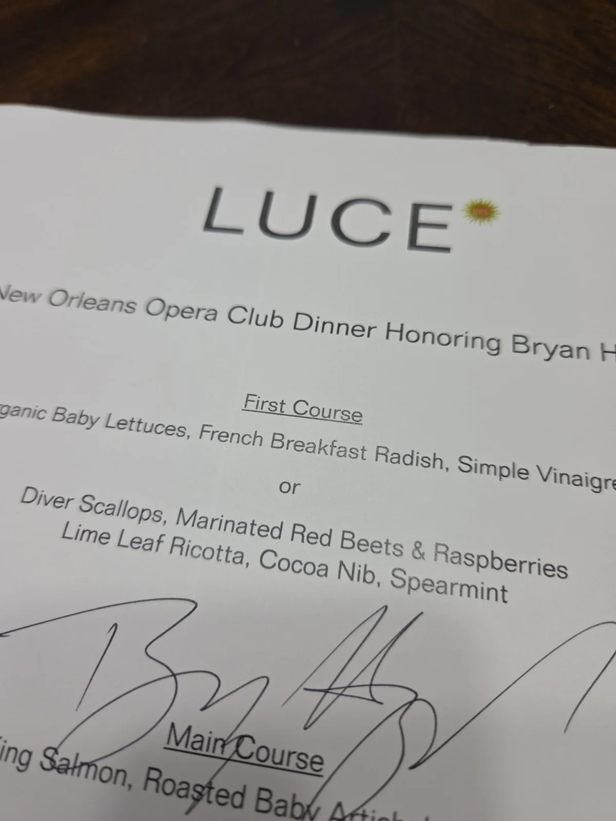 Bryan Hymel American Opera Tenor Signed New Orleans Opera Club Dinner Menu, изображение 3