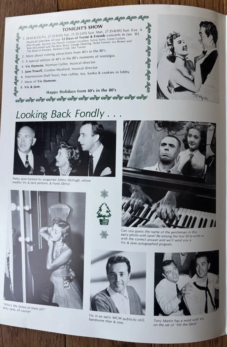 Vic Damone & Jane Powell Signed ( Auto ) 40’s In The 80’s Program - VG, image 5