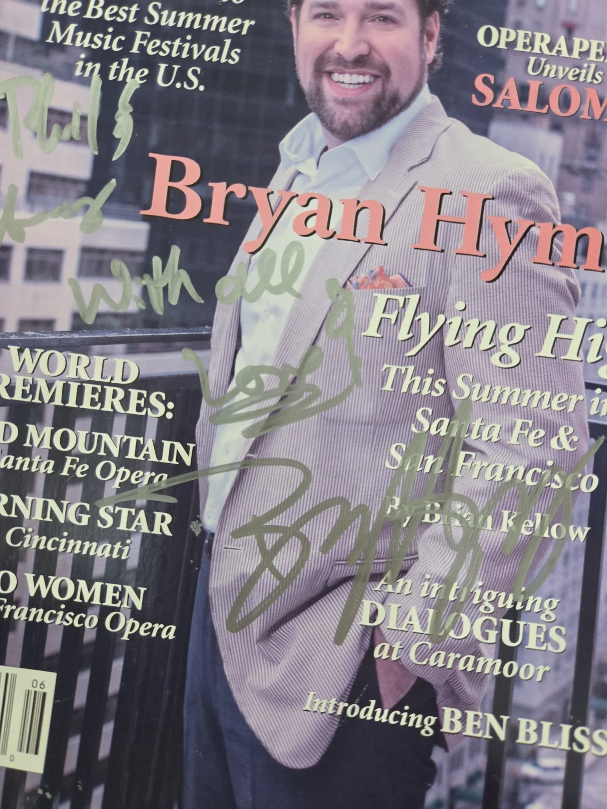 Bryan Hymel American Opera Tenor Signed 2015 Opera News Magazine New Orleans, изображение 3