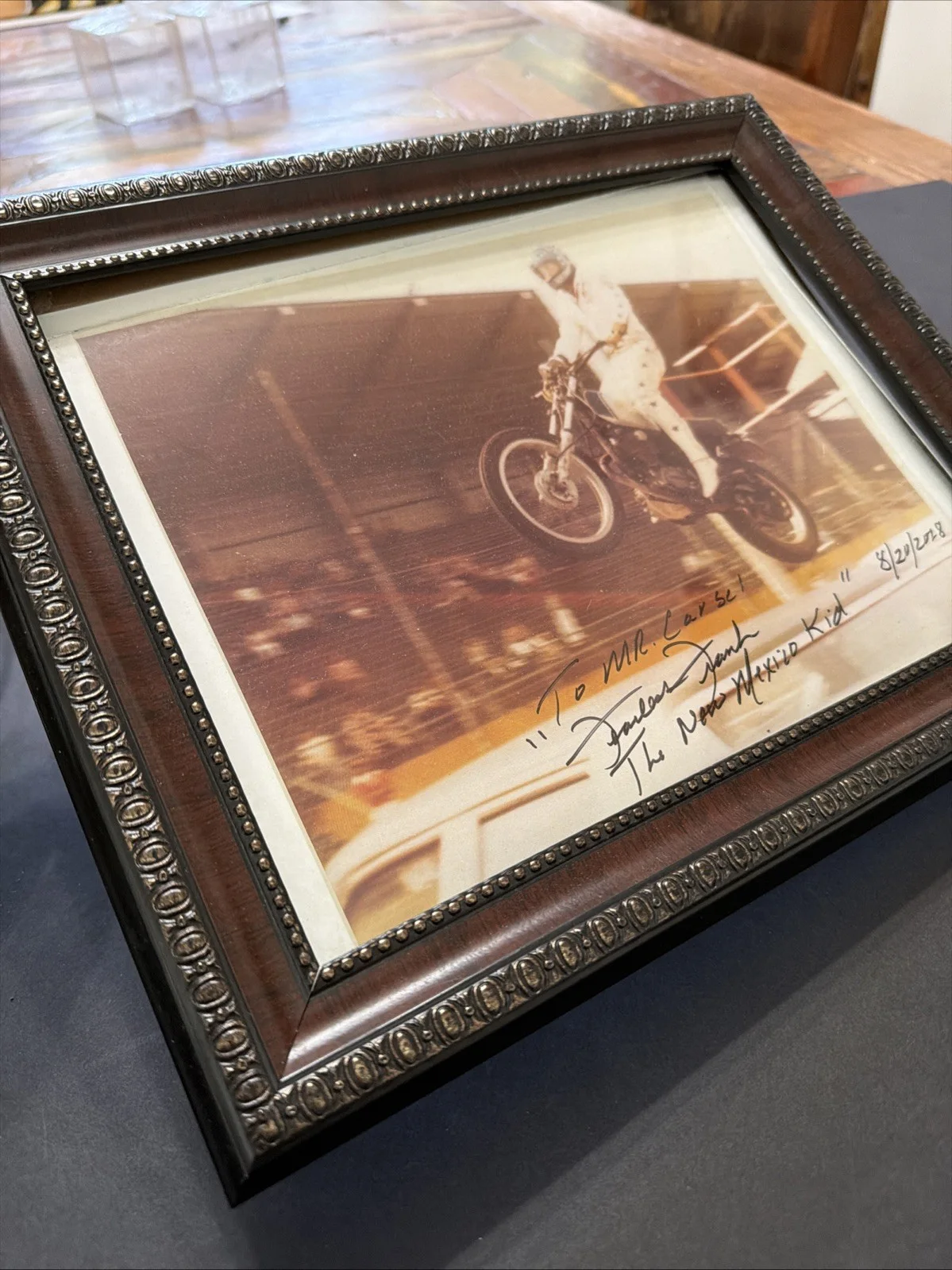 Fearless Frank “the New Mexico Kid” Motorcycle Stunt Jumper Autograph Picture, image 2