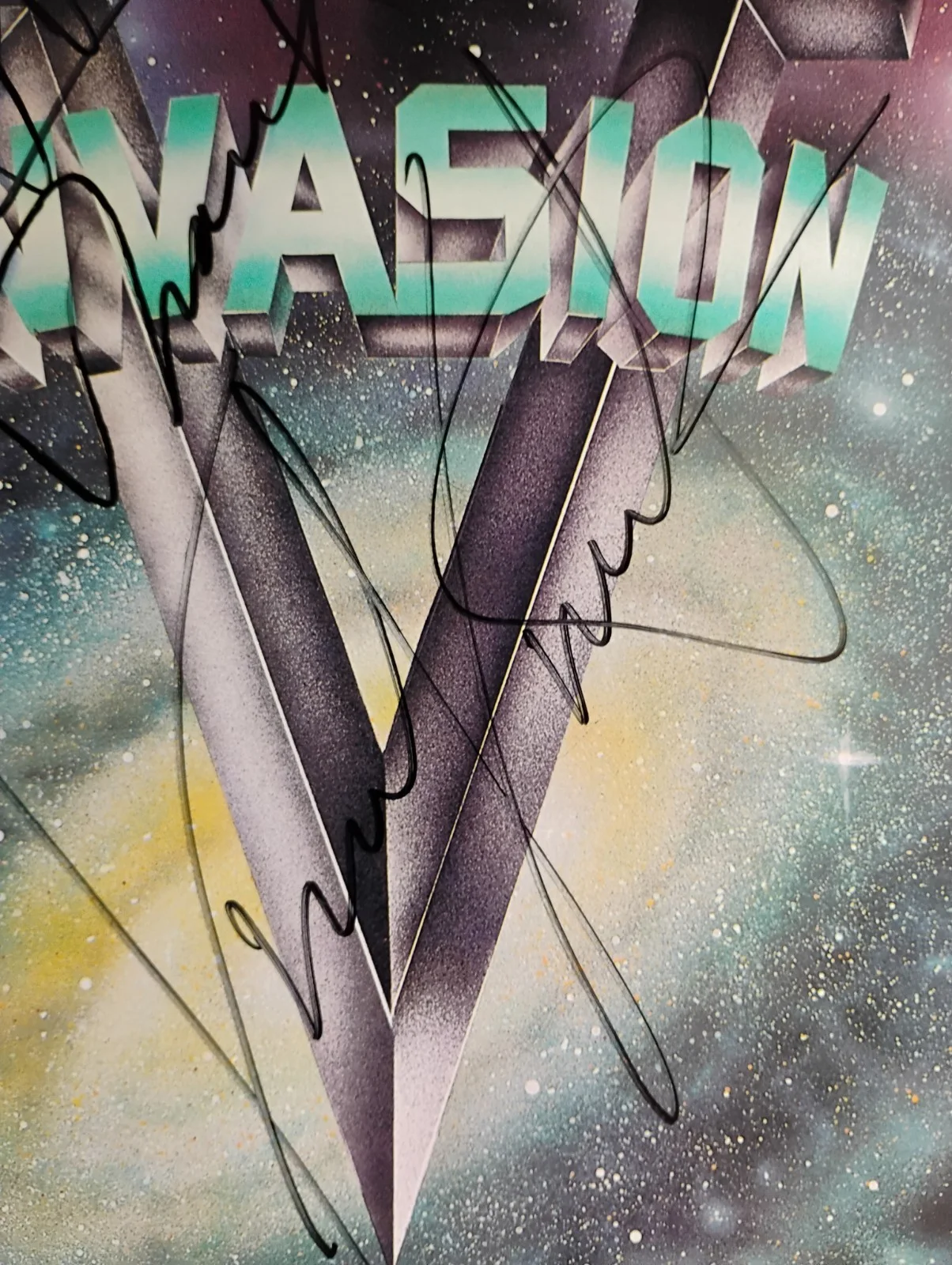 Signed Vinnie Vincent Invasion LP Vinyl Autographed Record 1988, image 3