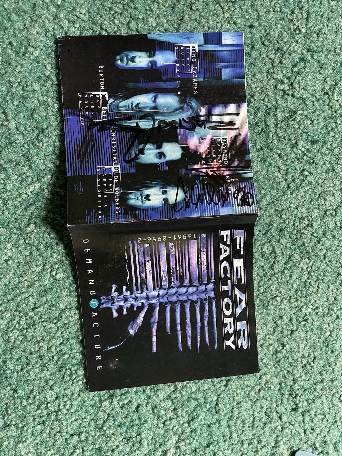 Fear Factory Signed Demanufacture Cd Insert. Signed By: Burton Bell & C. Wolbers, image 4