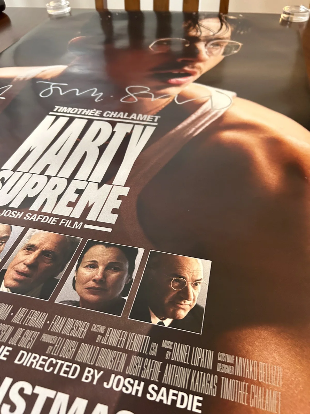 Josh Safdie — MARTY SUPREME Poster SIGNED by JOSH SAFDIE, 27x40 Original 1-Sheet, INSCRIPTION, изображение 2