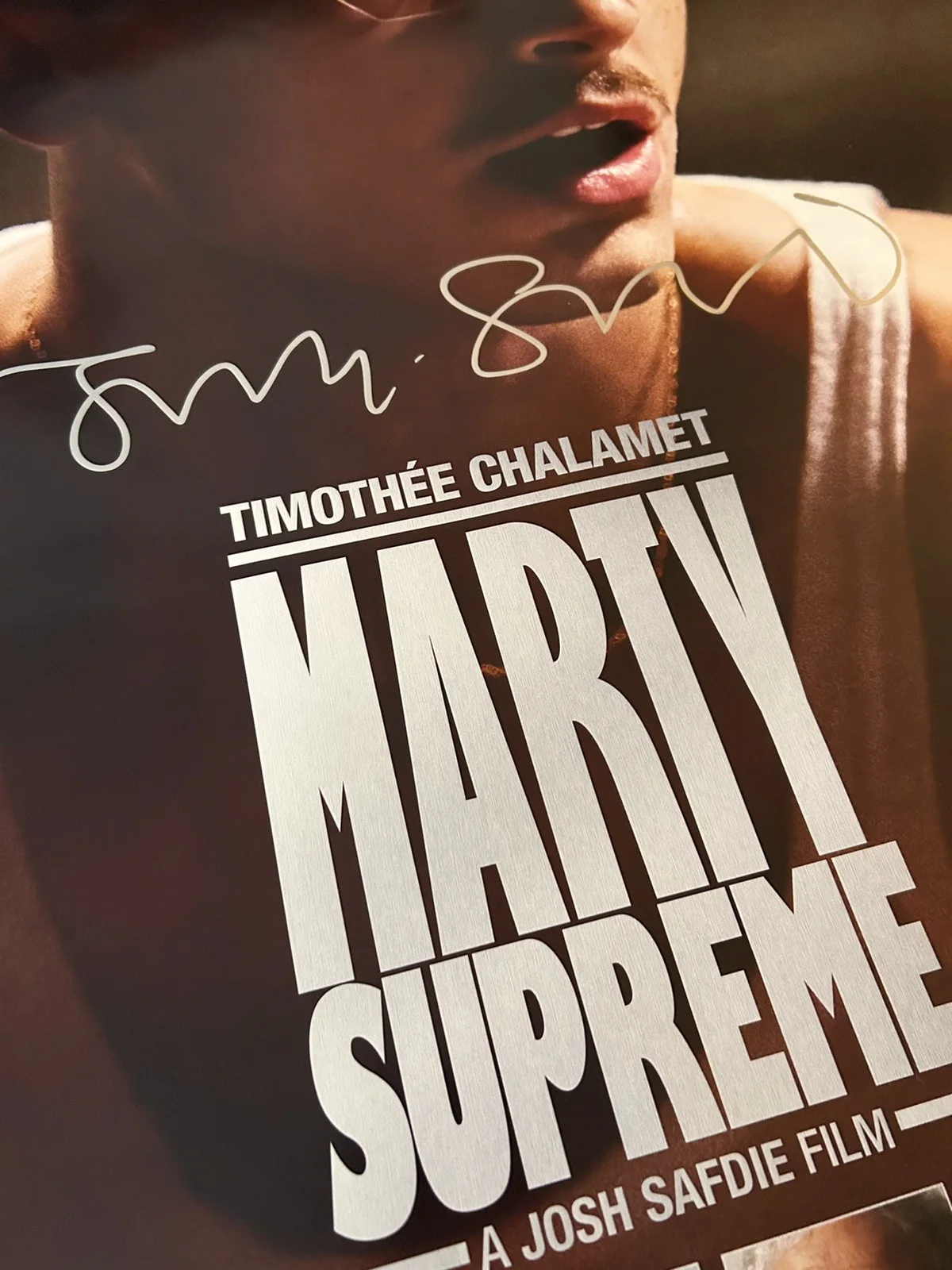 Josh Safdie — MARTY SUPREME Poster SIGNED by JOSH SAFDIE, 27x40 Original 1-Sheet, INSCRIPTION, изображение 4