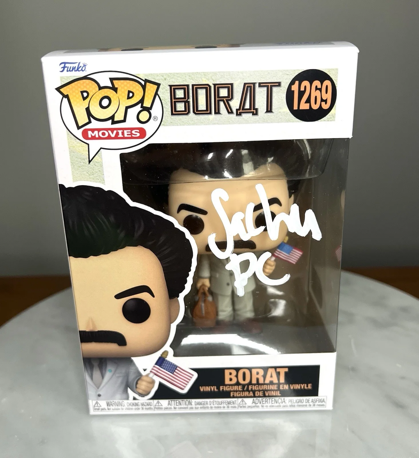 Sacha Baron Cohen — Sacha Baron Cohen Signed ‘Borat’ Funko Pop RARE! SWAU COA, image 3