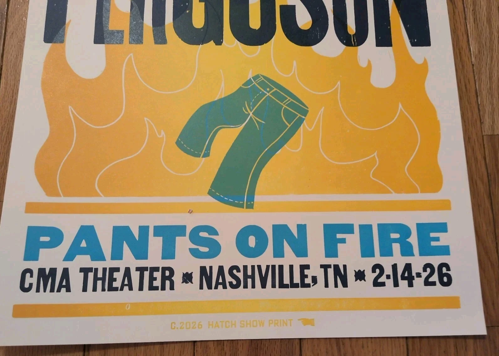 Craig Ferguson - Pants On Fire - Tour Nashville, TN Hatch Print Poster RARE, изображение 3