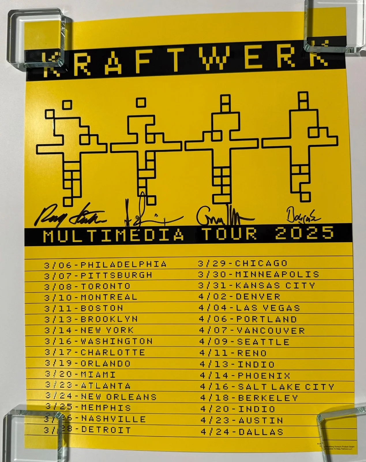 Kraftwerk JSA Signed Autograph Fully Signed Concert Poster Lithograph 2025, image 3