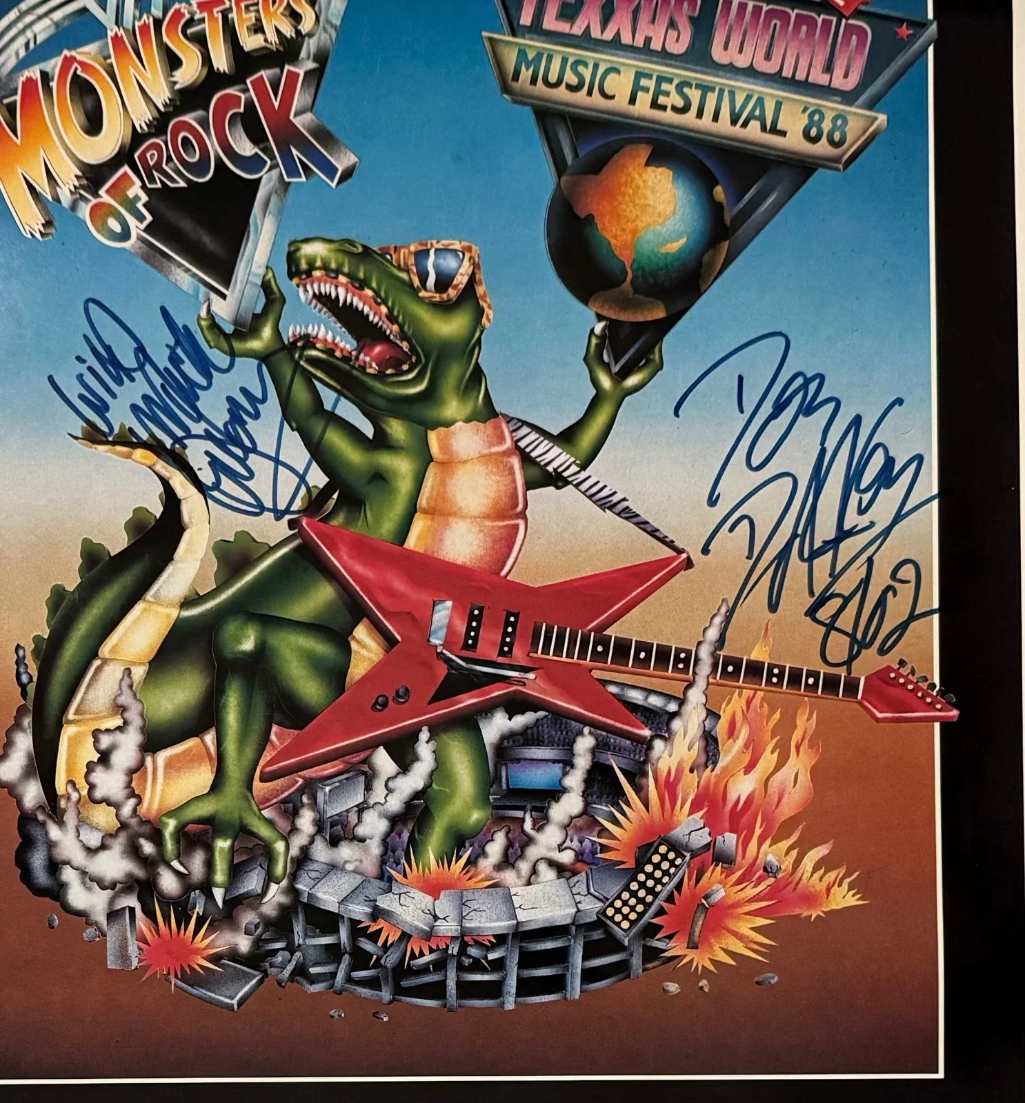 Dokken Warrant JSA Signed Autograph Vintage Monsters Of Rock Texas 88, image 2