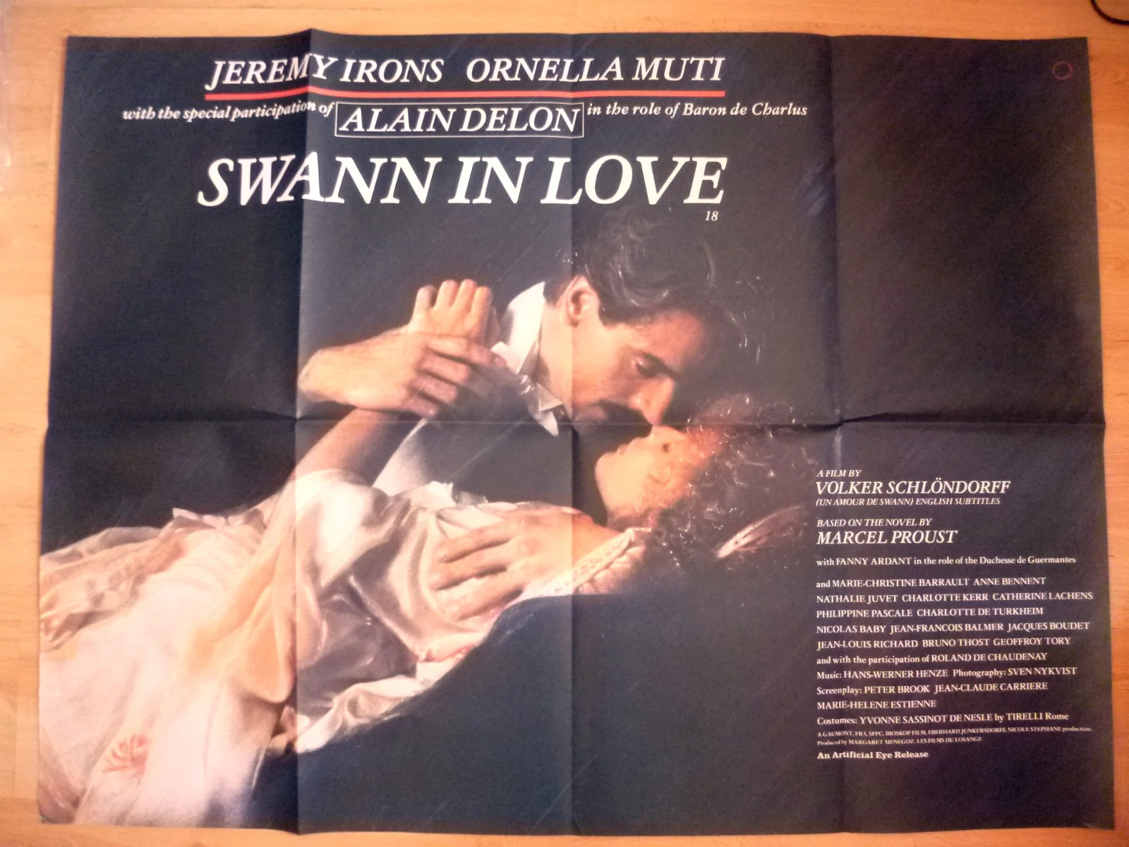 Swann in Love 1984 Original British Quad Movie Poster Jeremy Irons Alain Delon, изображение 2