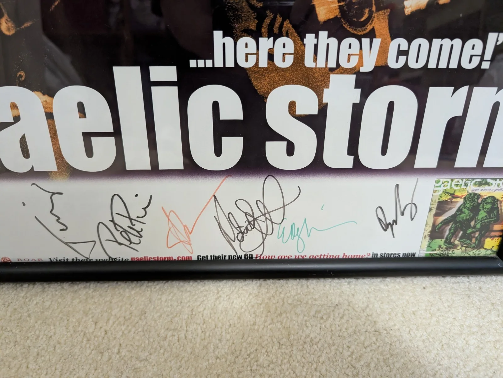 2004 Colonial Theater 24x18 Gaelic Storm Signed & Framed Poster & Ticket Rare!!, image 2