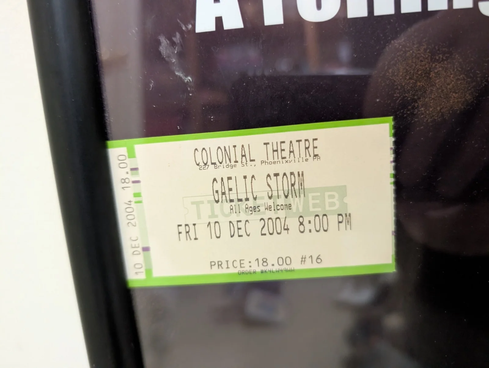 2004 Colonial Theater 24x18 Gaelic Storm Signed & Framed Poster & Ticket Rare!!, image 3