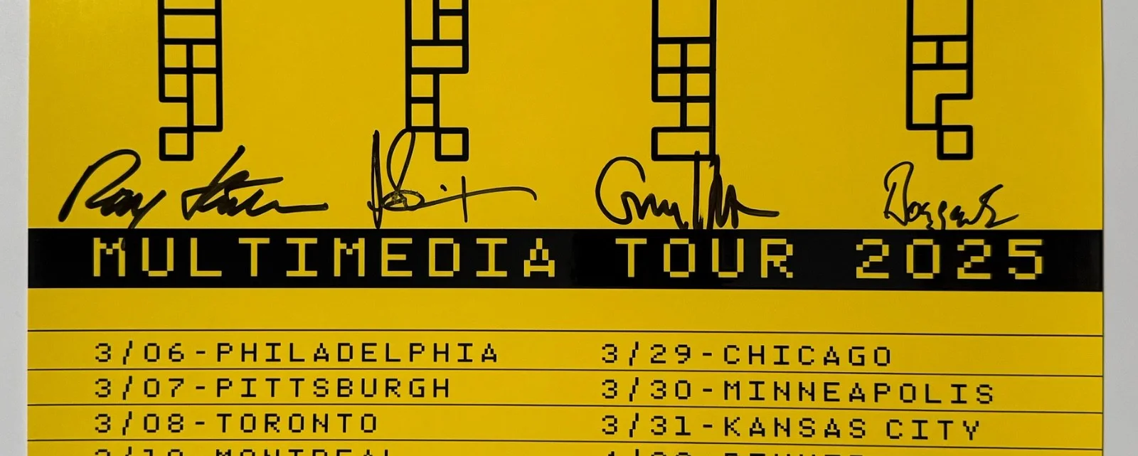 Kraftwerk JSA Signed Autograph Fully Signed Concert Poster Lithograph 2025, изображение 2