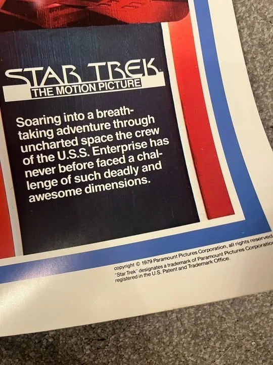 STAR TREK, THE MOTION PICTURE (1979) - COCA COLA FILM MOVIE CINEMA PROMO POSTER, изображение 2