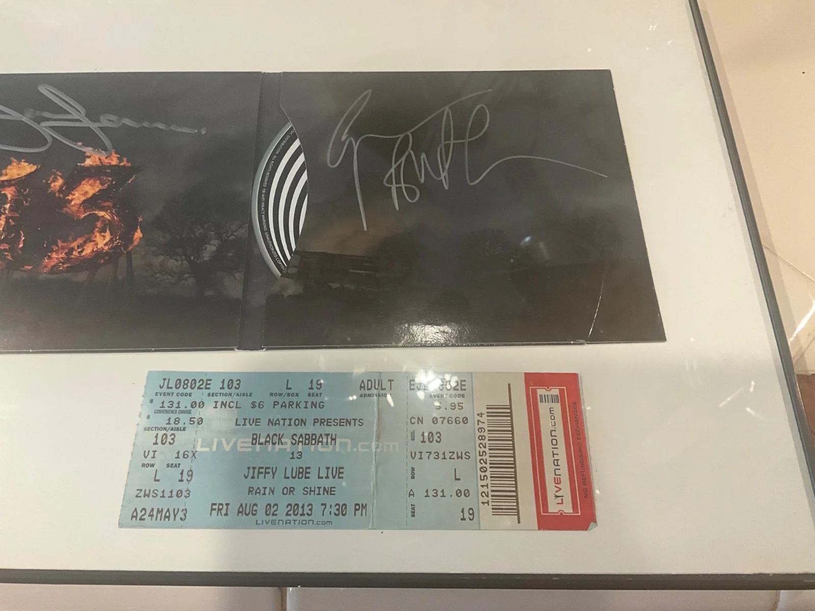 OZZY OSBOURNE TONY IOMMI GEEZER BUTLER SIGNED AUTOGRAPHED CD 13 COVER W/TICKETS, изображение 4