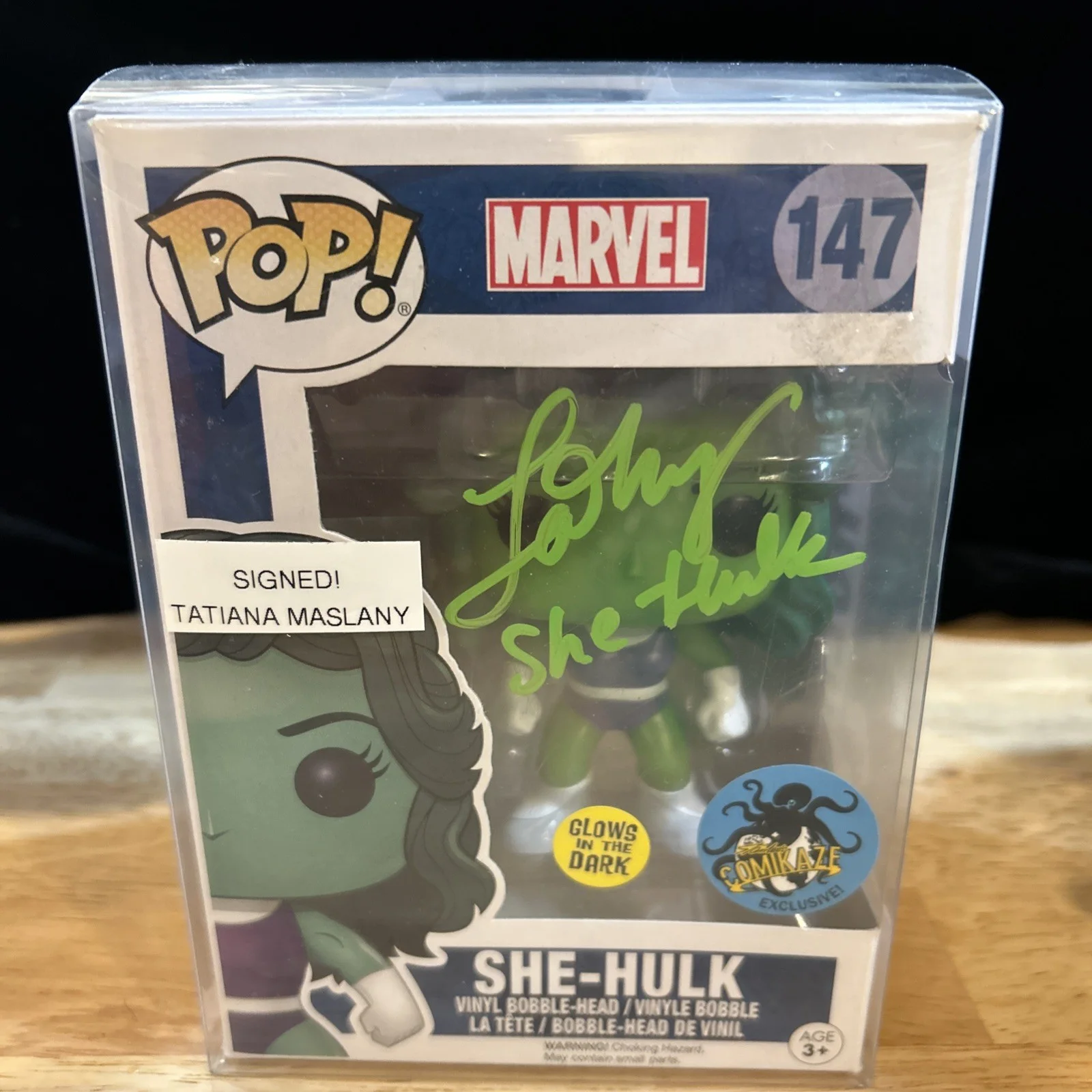 Tatiana Maslany — Tatiana Maslany She-Hulk Jennifer Funko Pop #1128 SIGNED L JSA COA