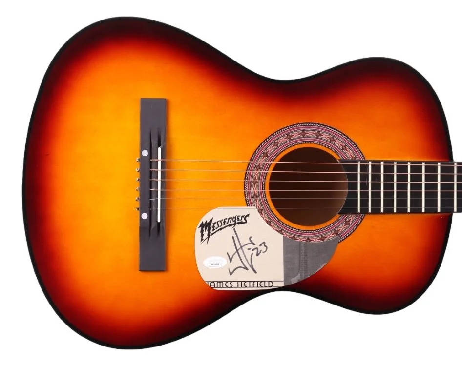 James Hetfield — James Hetfield Metallica Signed 38" Sunburst Acoustic Guitar JSA Hologram, image 2