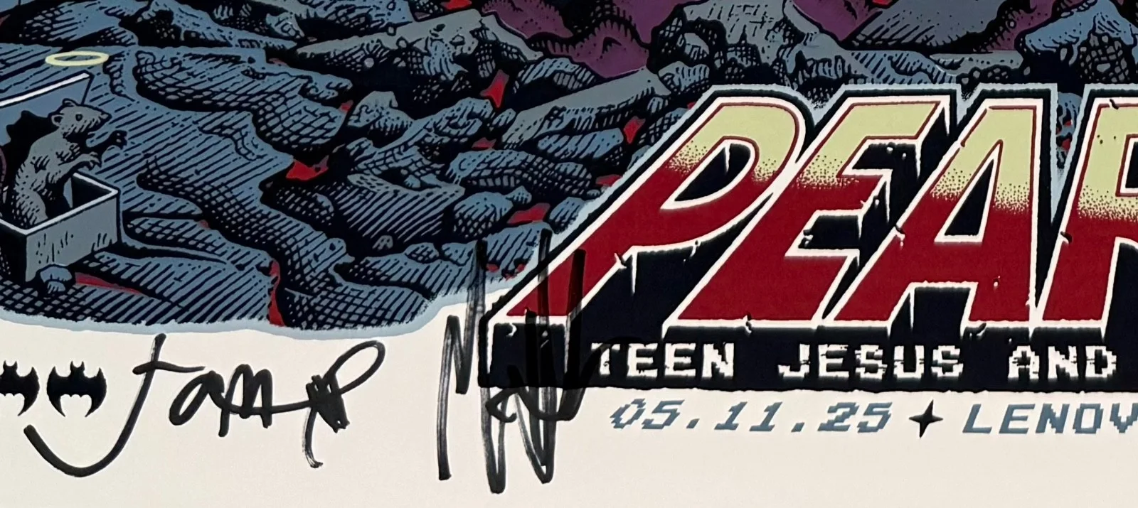 Pearl Jam JSA Fully Signed Autograph Lithograph Concert Poster Raliegh 2025, image 4