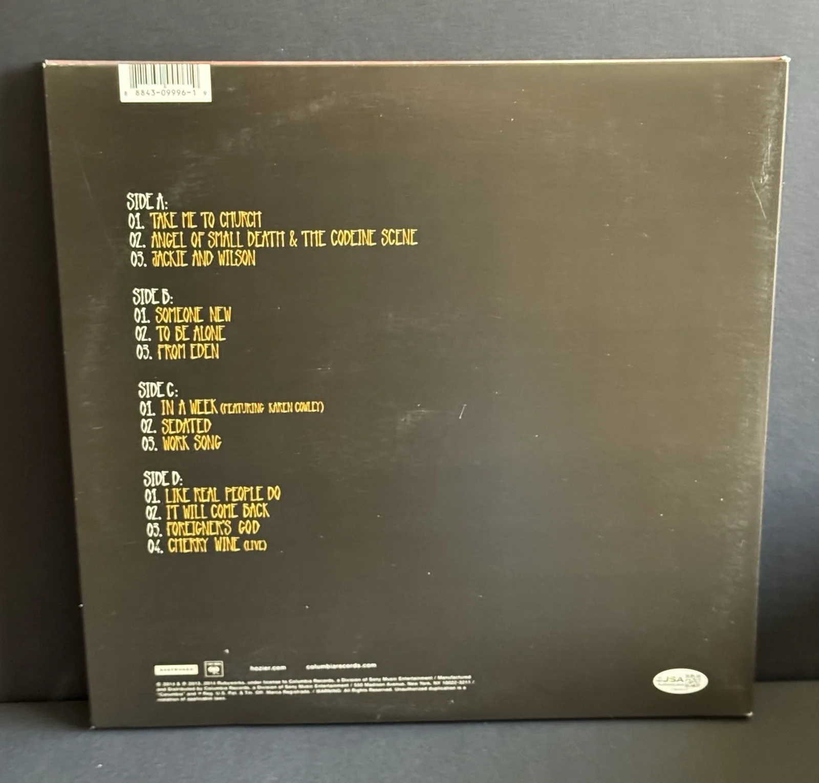 Hozier Signed Self-Titled "Take Me To Church" Vinyl Record JSA COA not PSA BAS, изображение 2