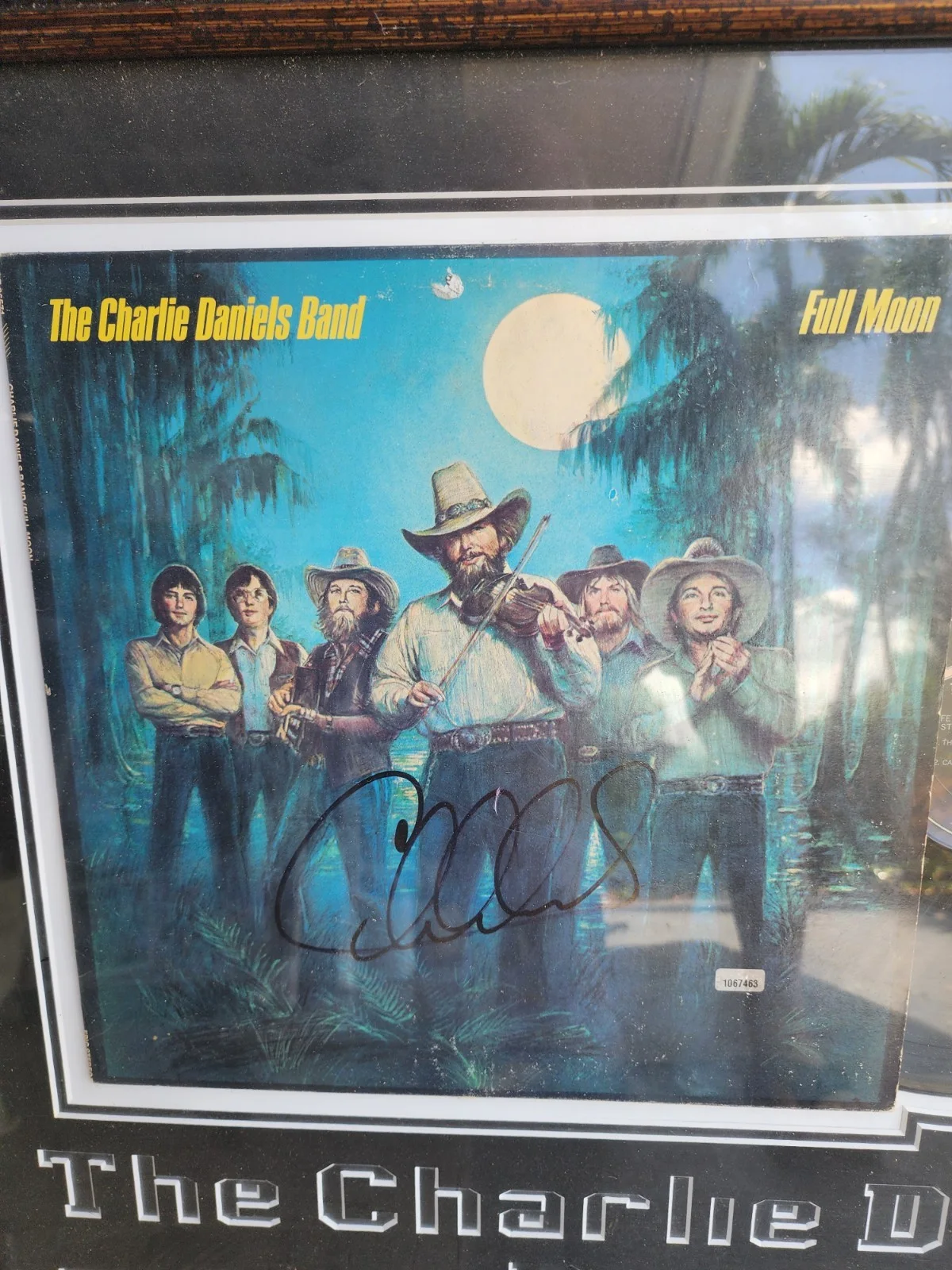 Charlie daniels signed album, cover with album matted and deluxe frame, image 2