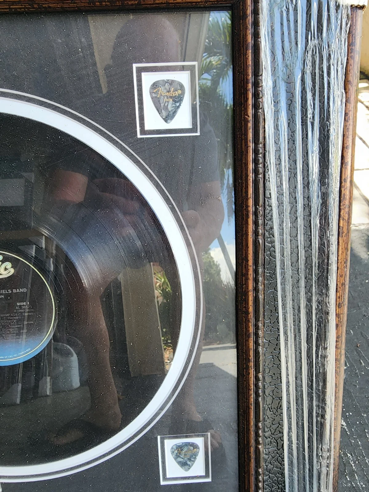 Charlie daniels signed album, cover with album matted and deluxe frame, image 5