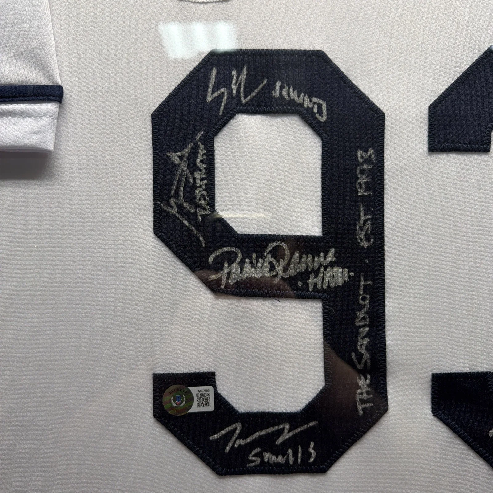 Patrick Renna — The Sandlot Cast Autographed Baseball Jersey 93 W/ Name Inscriptions Beckett, image 2