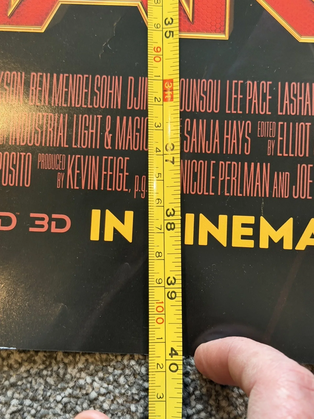 Captain Marvel Movie Poster Double Sided 27x40 inches.Authentic from Odeon, image 5
