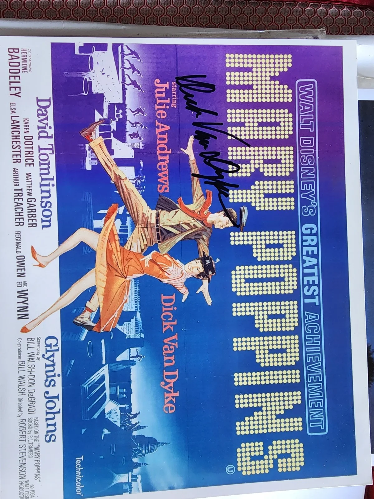 Dick van dyke signed mary poppins color photo, изображение 2