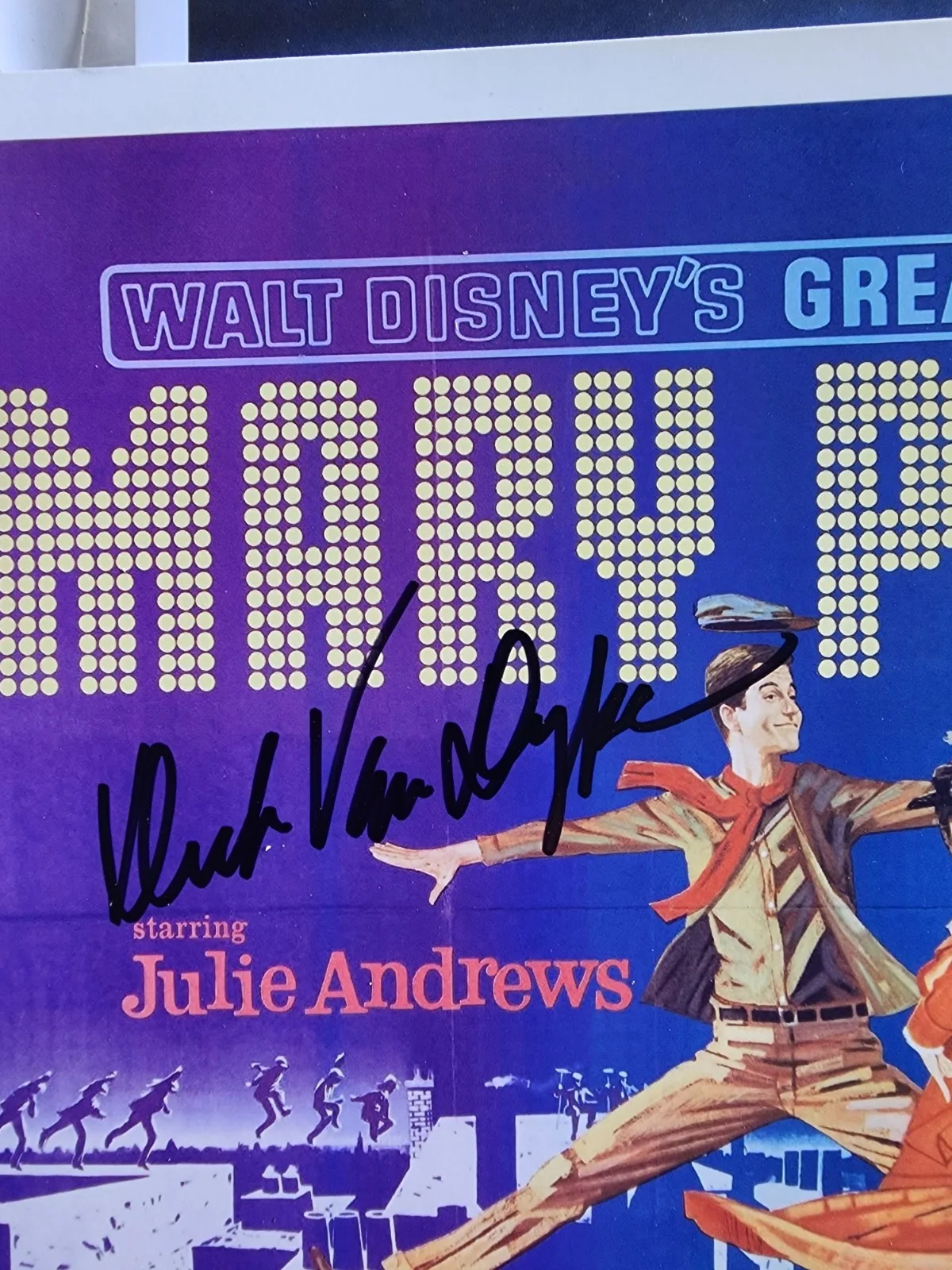 Dick van dyke signed mary poppins color photo, изображение 3
