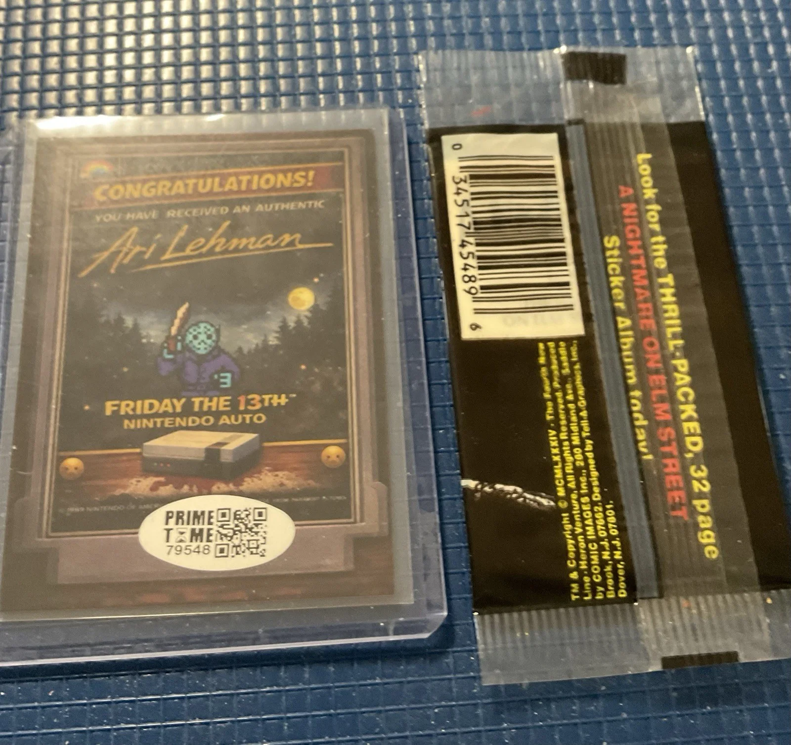 ARI LEHMAN — AUTO ARI LEHMAN FRIDAY THE 13th FIRST JASON COA NINTENDO BONUS COA PRIMETIME, изображение 2