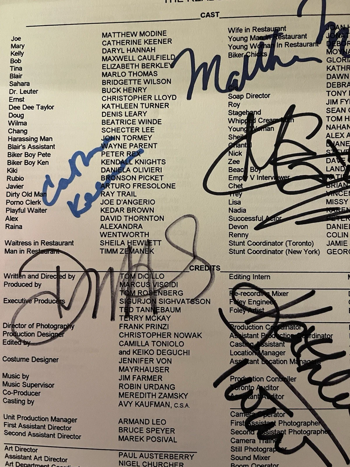 6 actors — The Real Blonde 97 Movie Cast signed, Chapple, Modine,Keener,Hannah,Berkley, 1, изображение 3