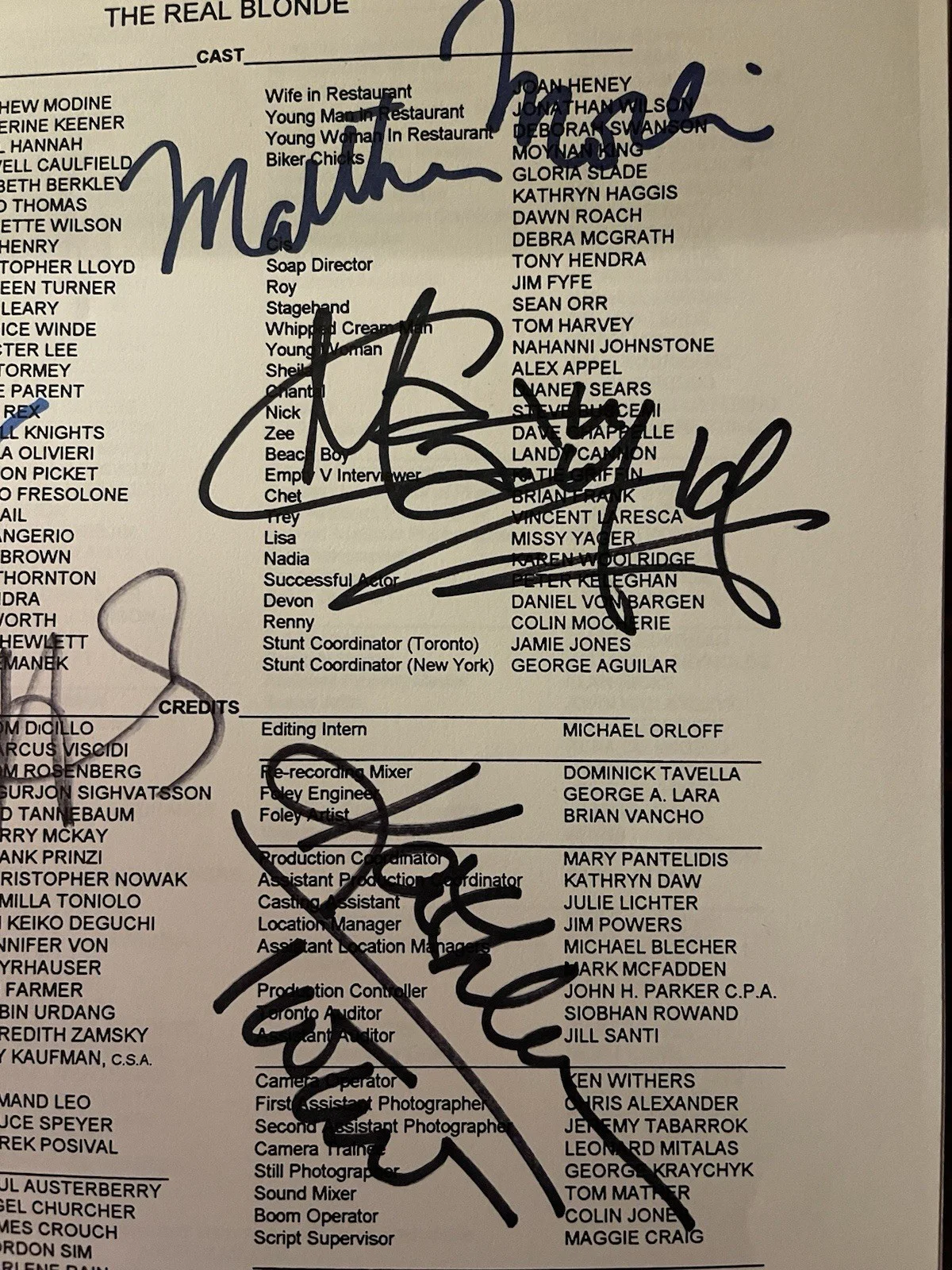 6 actors — The Real Blonde 97 Movie Cast signed, Chapple, Modine,Keener,Hannah,Berkley, 1, изображение 4