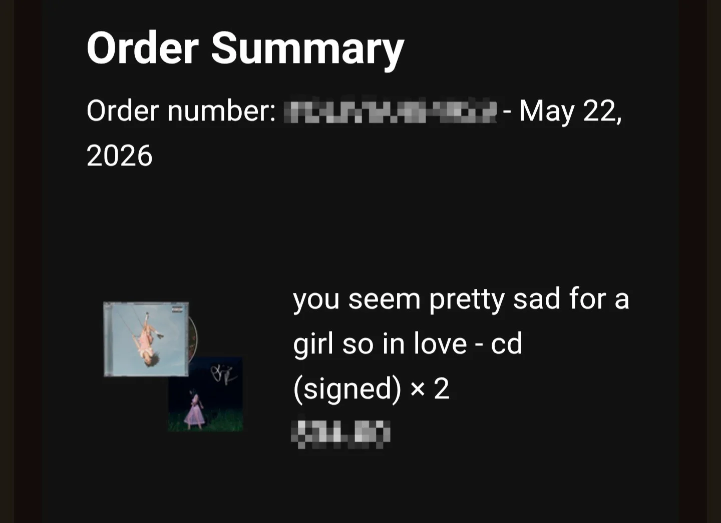 SIGNED Olivia Rodrigo CD PRESALE - "You Seem Pretty Sad For A Girl So In Love", изображение 3