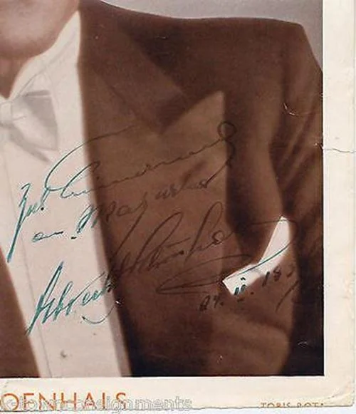 Albrecht Schoenhals WWII German Movie Actor Original Autograph Signed Print, image 2