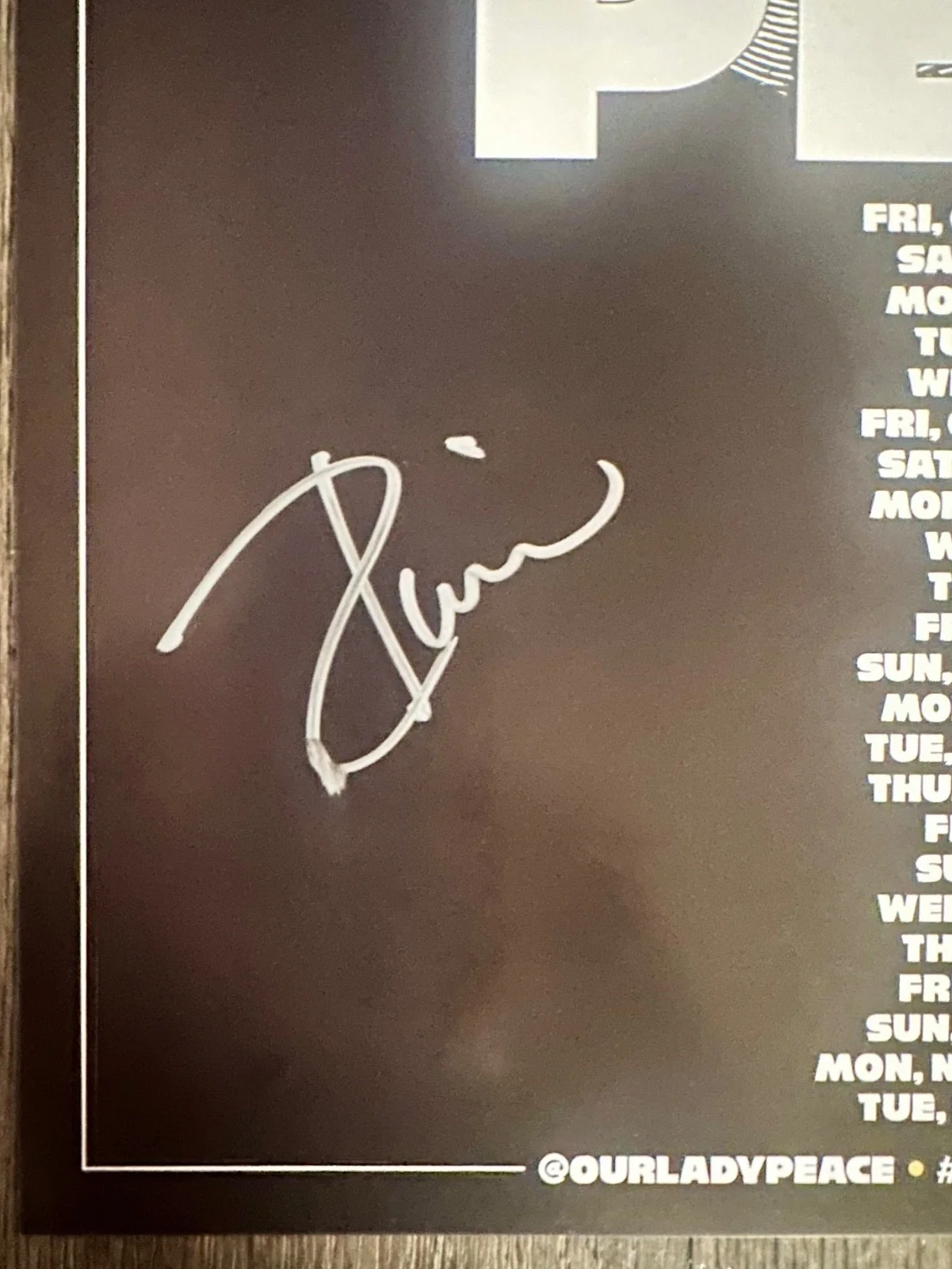 Our Lady Peace Autographed 18x24 20 years of Clumsy Poster, изображение 2