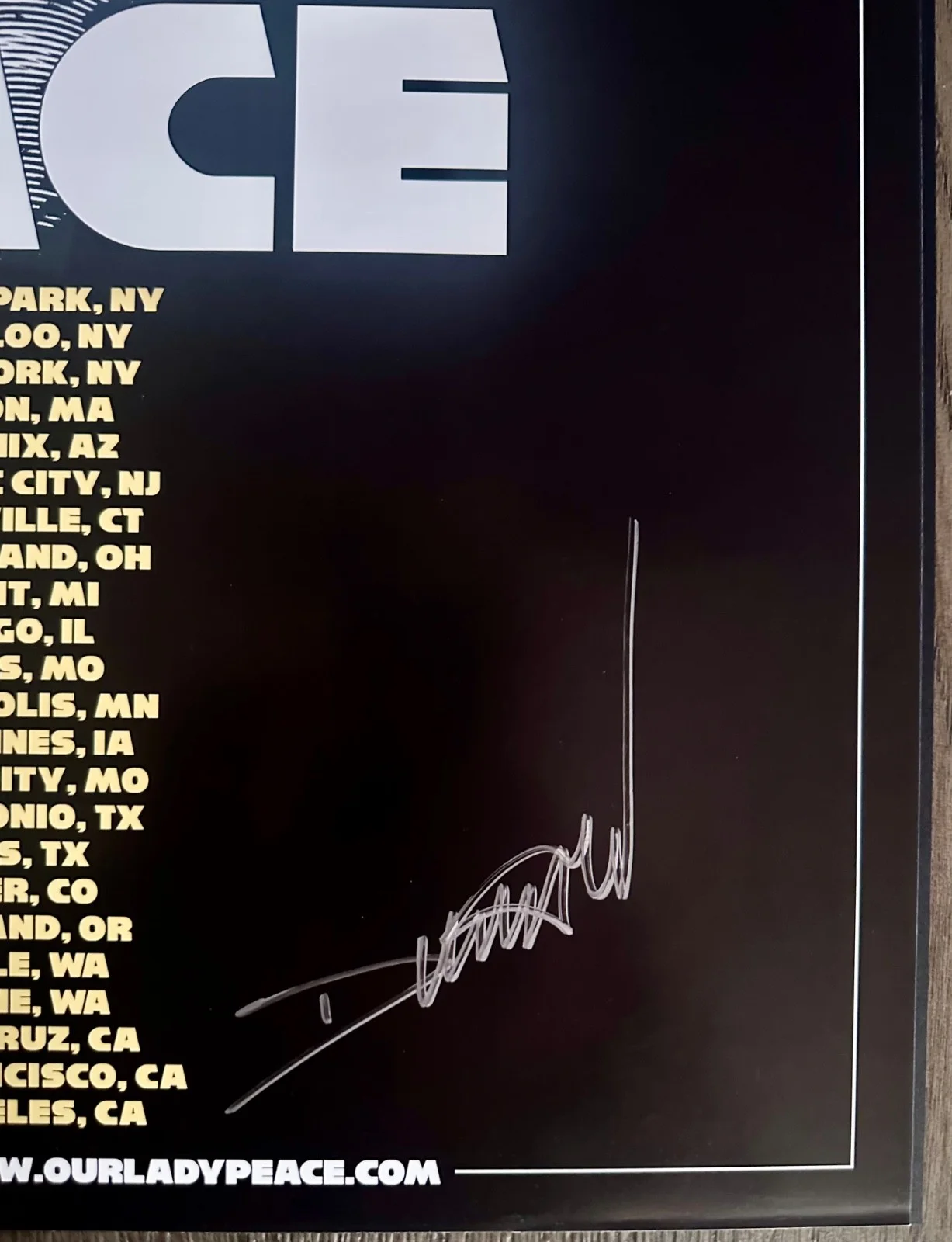 Our Lady Peace Autographed 18x24 20 years of Clumsy Poster, изображение 3