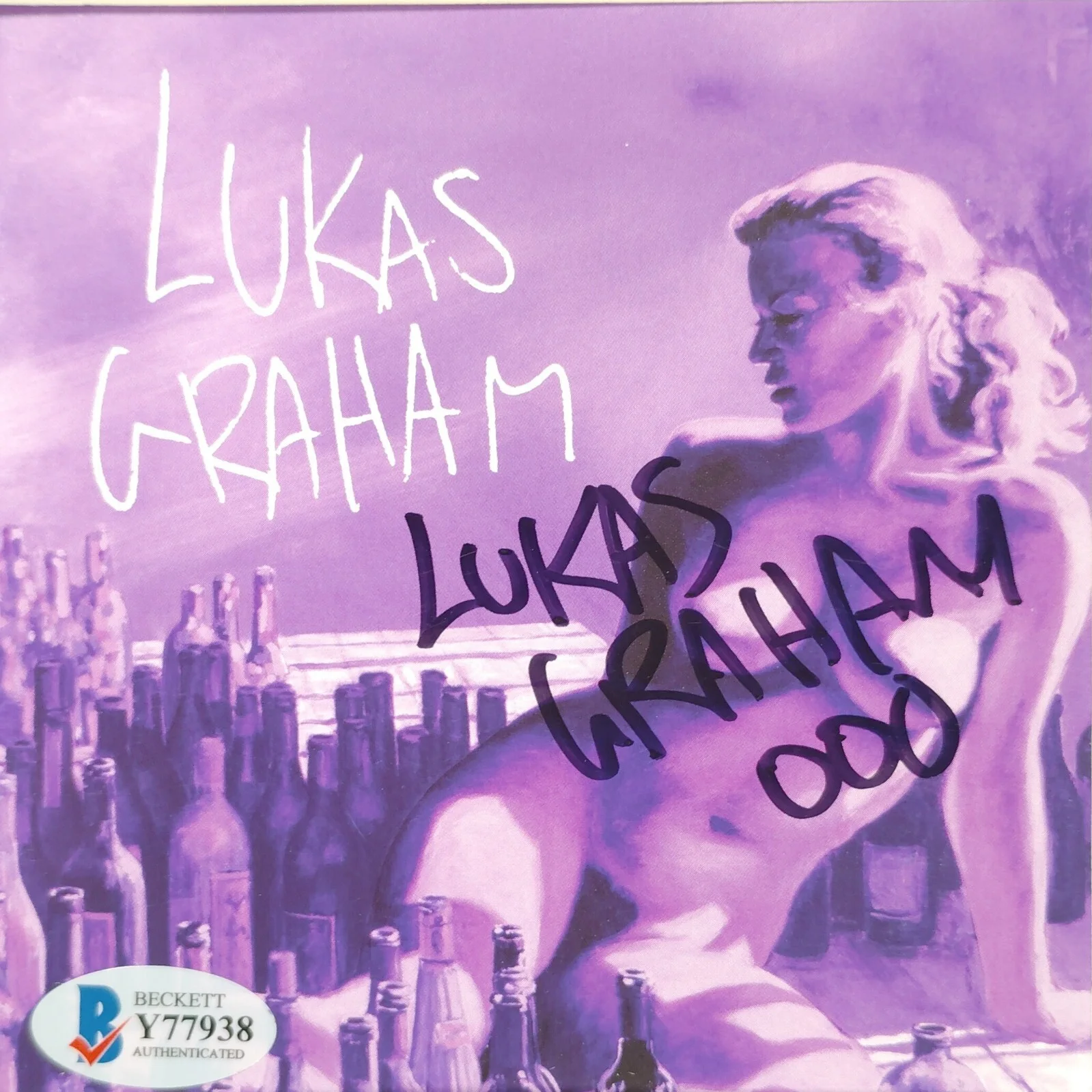 Lukas Forchhammer — Lukas Graham Signed 3 Purple Album CD Cover Framed Beckett COA Music Autograph, изображение 2