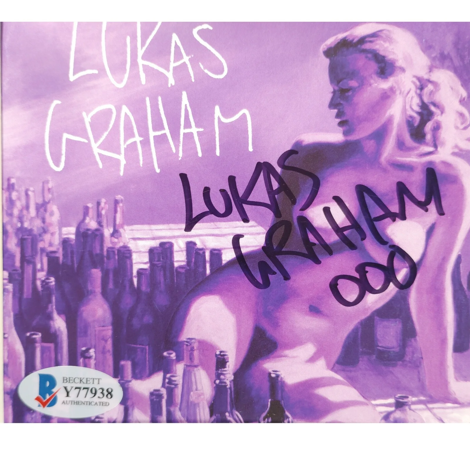 Lukas Forchhammer — Lukas Graham Signed 3 Purple Album CD Cover Framed Beckett COA Music Autograph, изображение 3